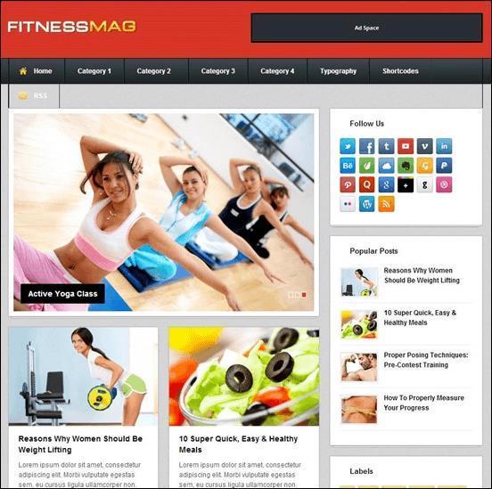 Fitness-Mag-blogger-template