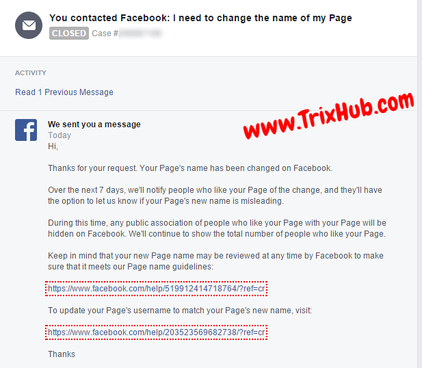 change facebook page name