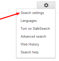 google search setting