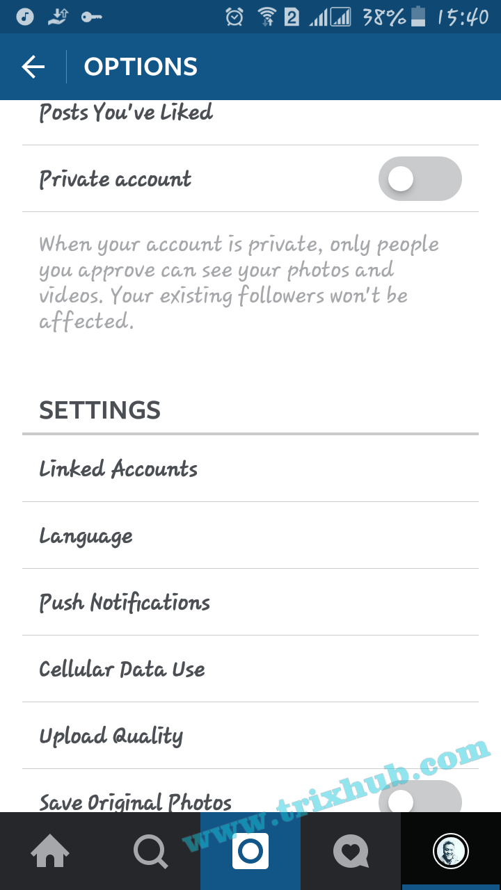 Instagram settings