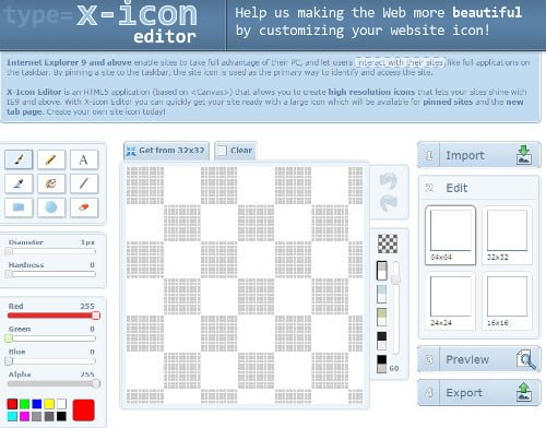 X icon Editor