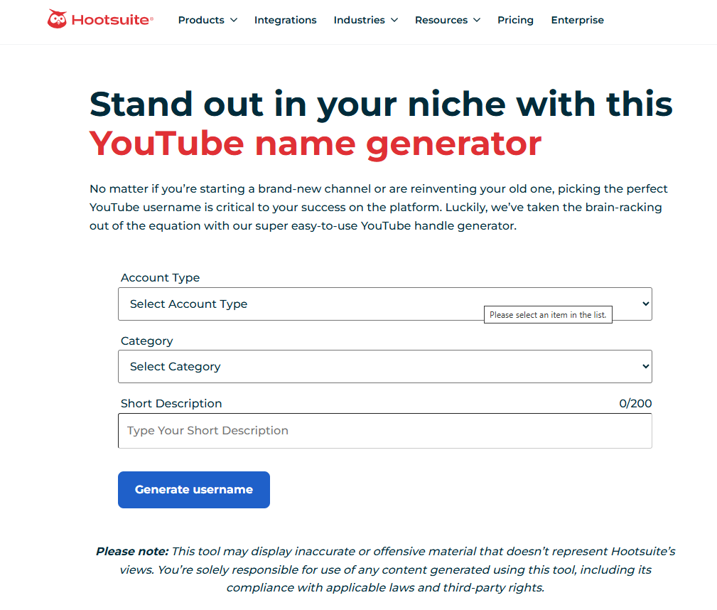Top 5 Best Free YouTube Channel Name Generators in 2026 youtube name generator hootsuite