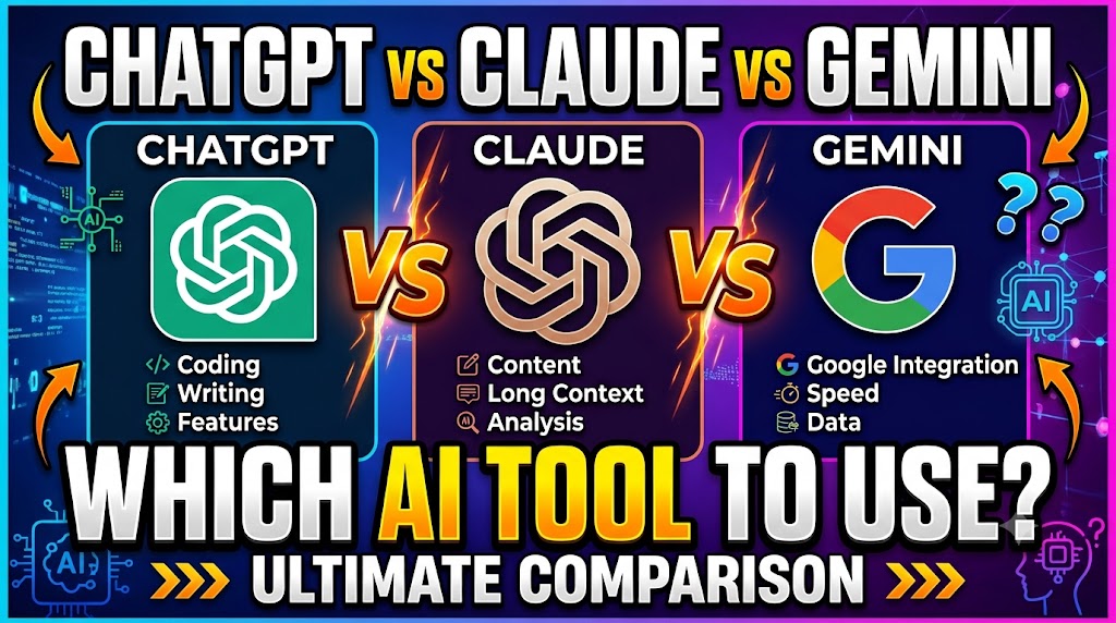 ChatGPT vs Claude vs Gemini: Which AI Tool to Use 2026? ChatGPT vs Claude vs Gemini