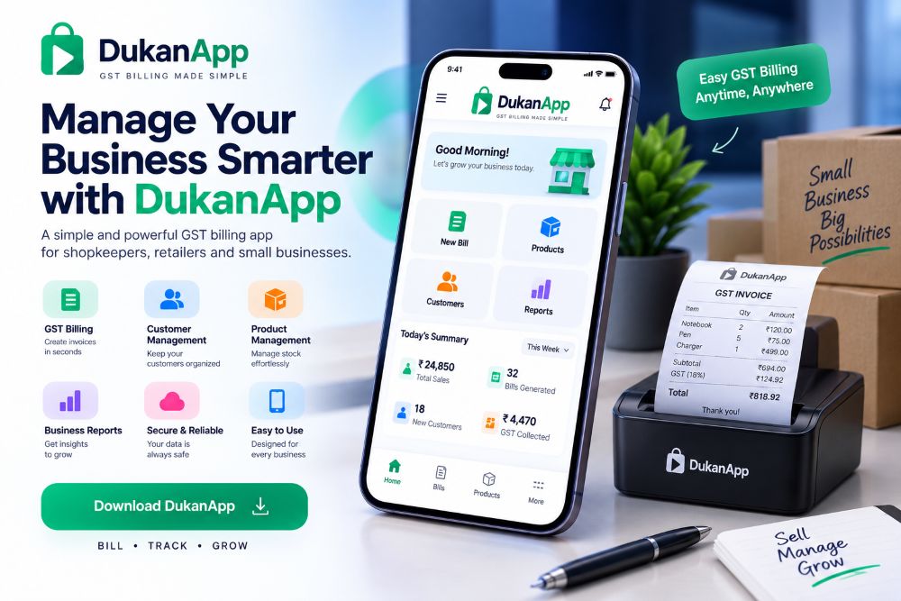 DukanApp GST billing and inventory software
