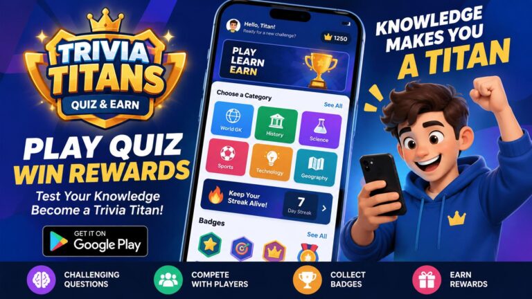 Trivia Titans- Quiz & Earn: Test Your Knowledge, Compete and Win Real Money
